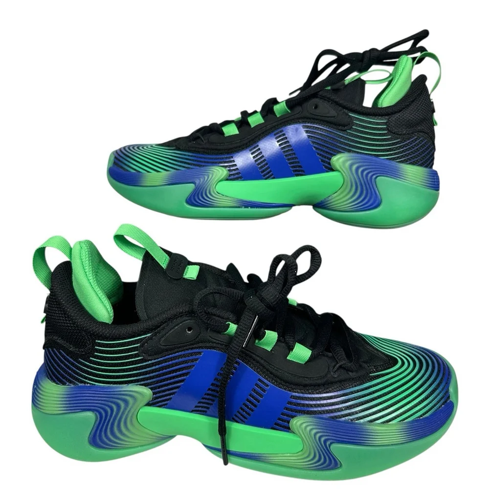 adidas Women's Black, Blue & Green Wave-Effect Athletic Sneakers